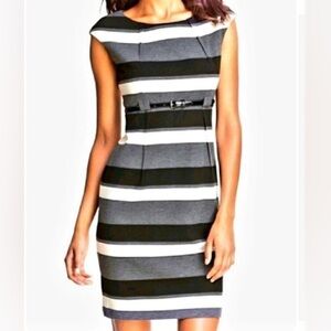 Calvin Klein Striped Sleeveless Sheath